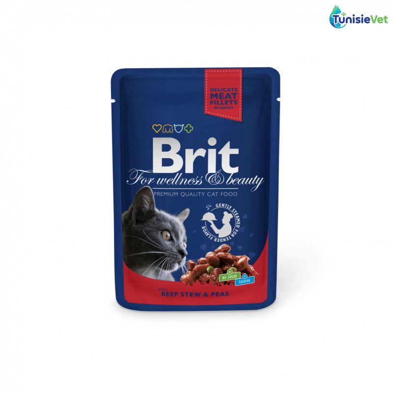 Pochons Brit Premium Boeuf et Petits Pois 100g