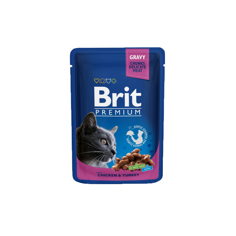 Pochons Brit Premium au Poulet et Dinde 100g