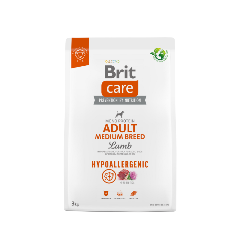 Brit Care Hypoallergénique Adulte Medium à l'Agneau et au Riz 3kg