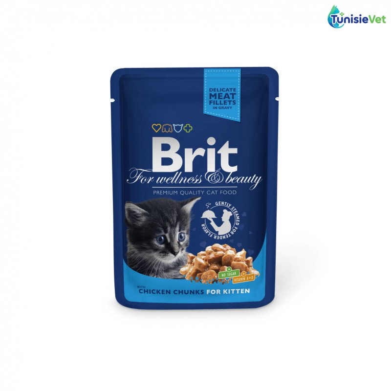 Pochons Brit Premium au Poulet pour Chaton 100g (1)