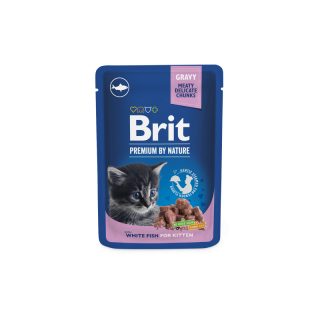 Pochons Brit Premium au Poisson Blanc pour Chaton 100g