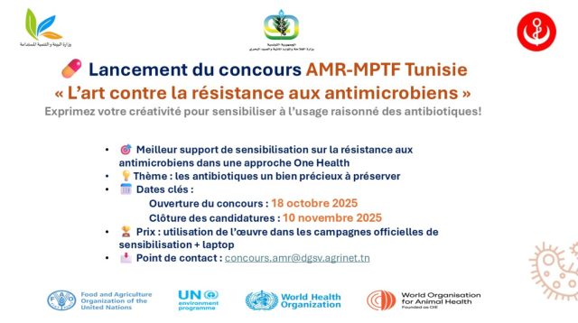 Lancement du concours AMR-MPTF Tunisie : “L’art contre la résistance aux antimicrobiens” 🦠